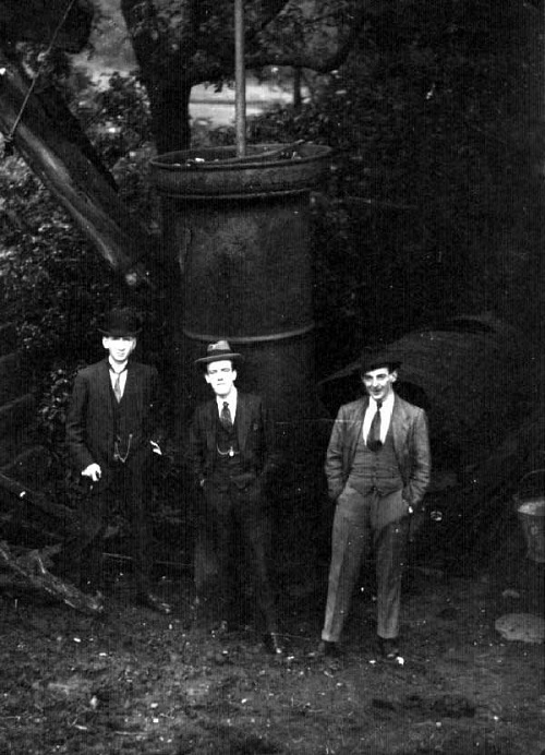 Henry Ford (Right) and acquaintances stood by the steam engine at Fairbottom Bobs